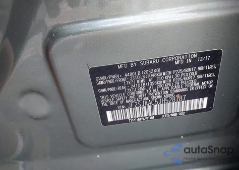 2018 Subaru Forester 2.5I из США, поврежденный, VIN JF2SJAAC5JH528187